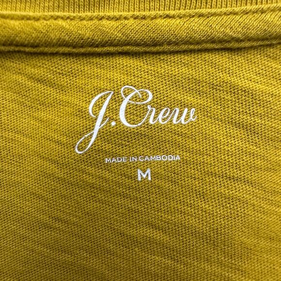 J.Crew Cotton Tee Women's Size M Yellow Floral Rose Embroidered Casual - Picture 4 of 6